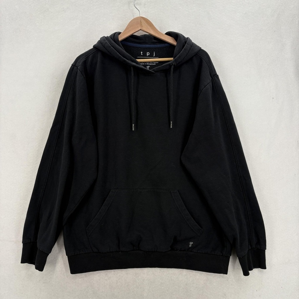 The Perfect Jean NYC Hoodie Mens XL Black Fleece Pullover Kangaroo Pocket TPJ